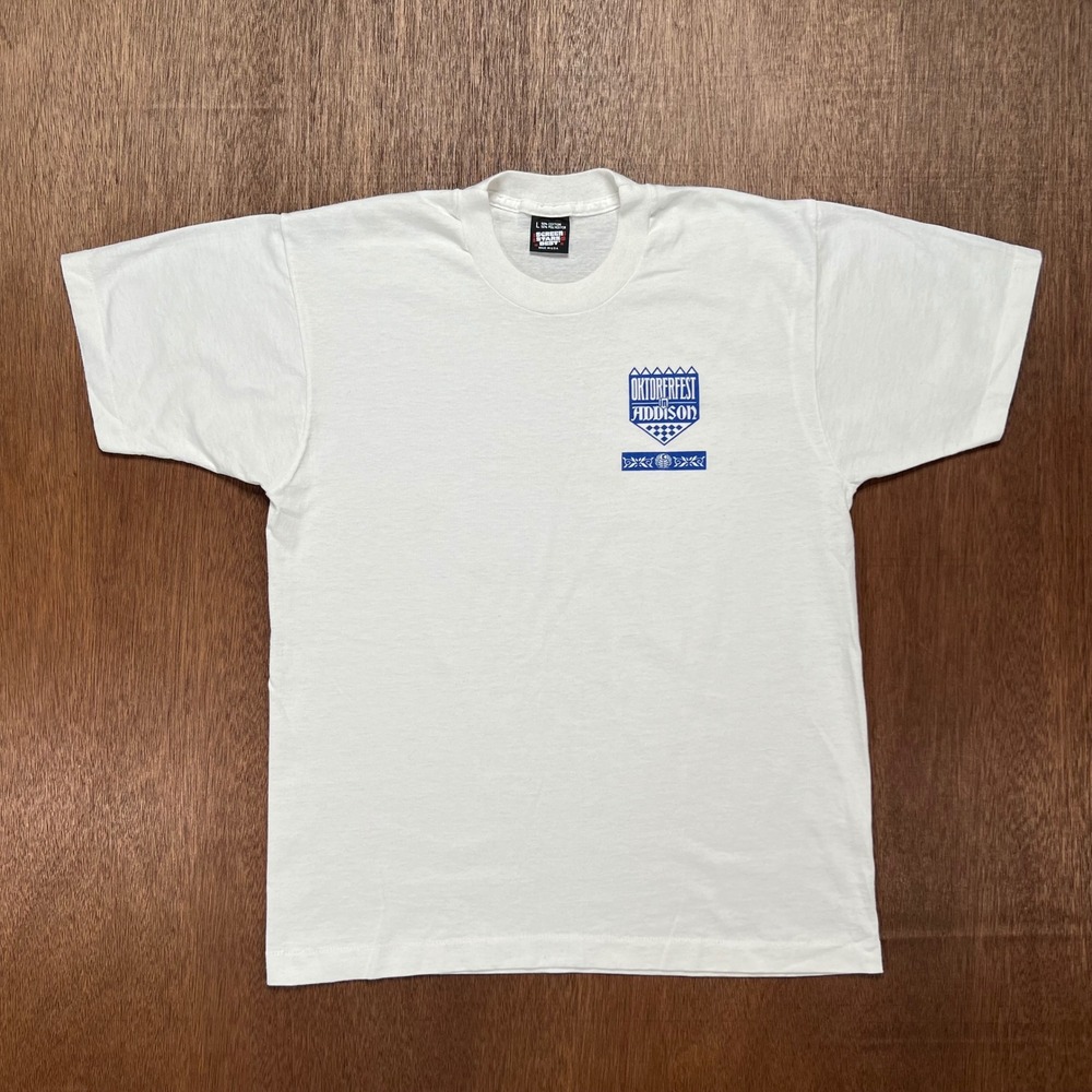 Vintage Screen Stars Best Oktoberfest Addison T-Shirt White Large Made in USA